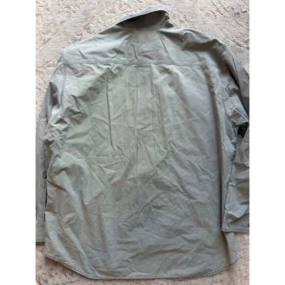 Carhartt Men’s XL Button Down Shirt 100% Cotton Woven Workwear Utility Green - Picture 3 of 4